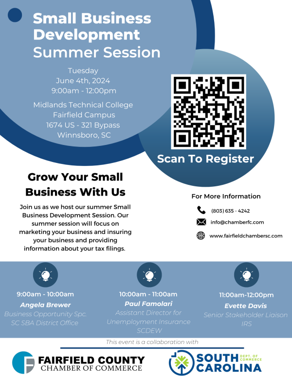 Small Business Development Summer Session Flyer